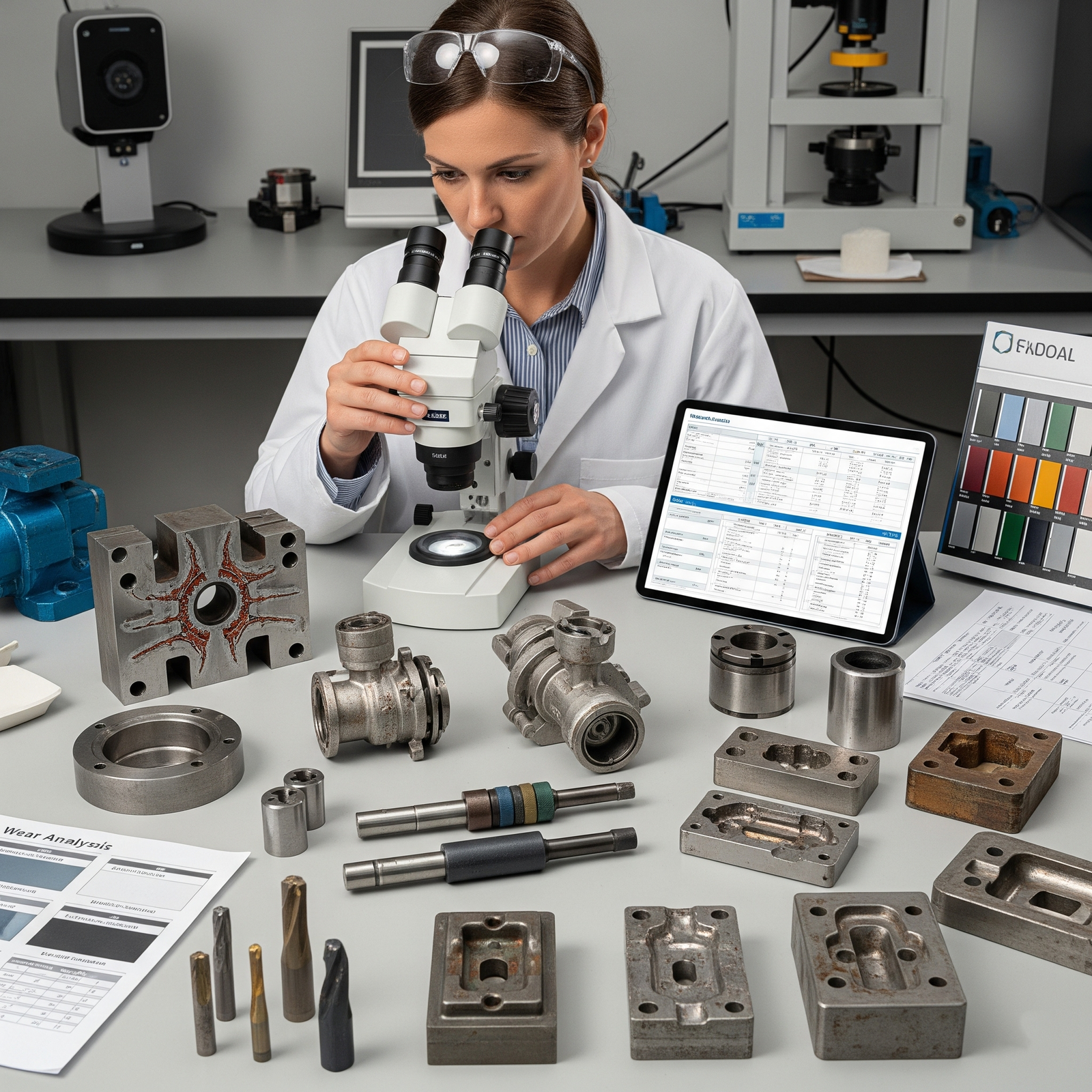 Engineer reviewing surface finish