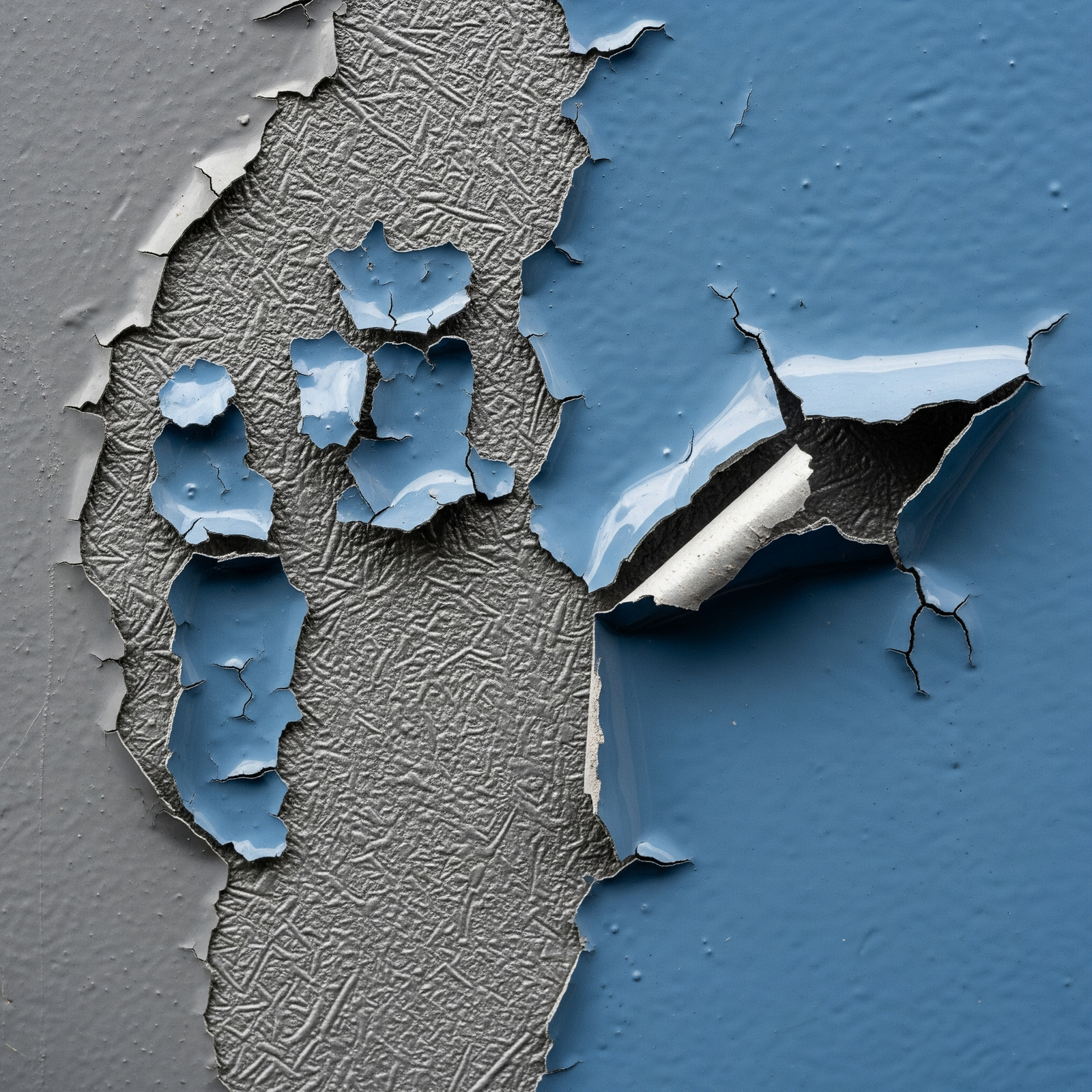 Paint adhesion failure close-up