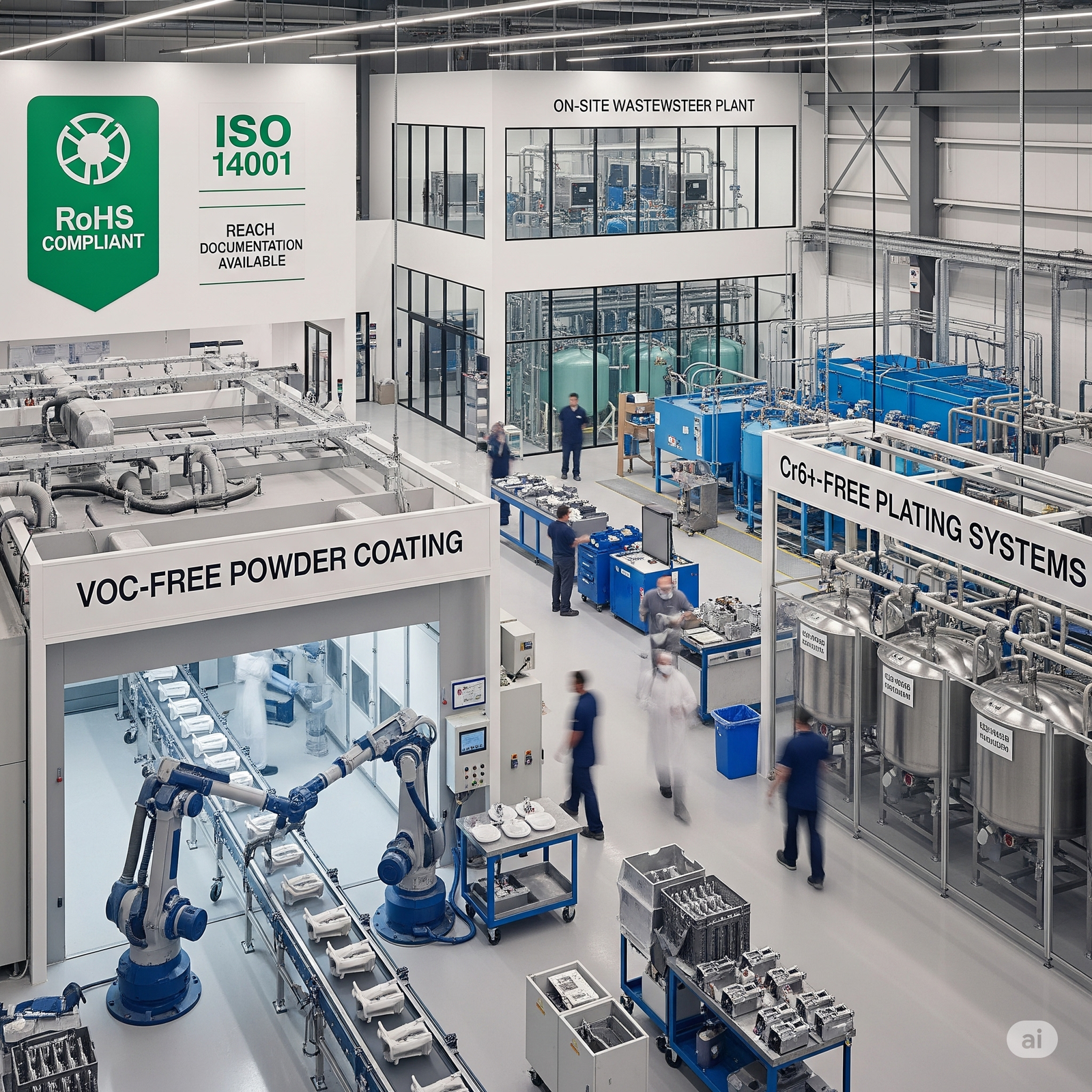 ISO 14001 certified finishing shop